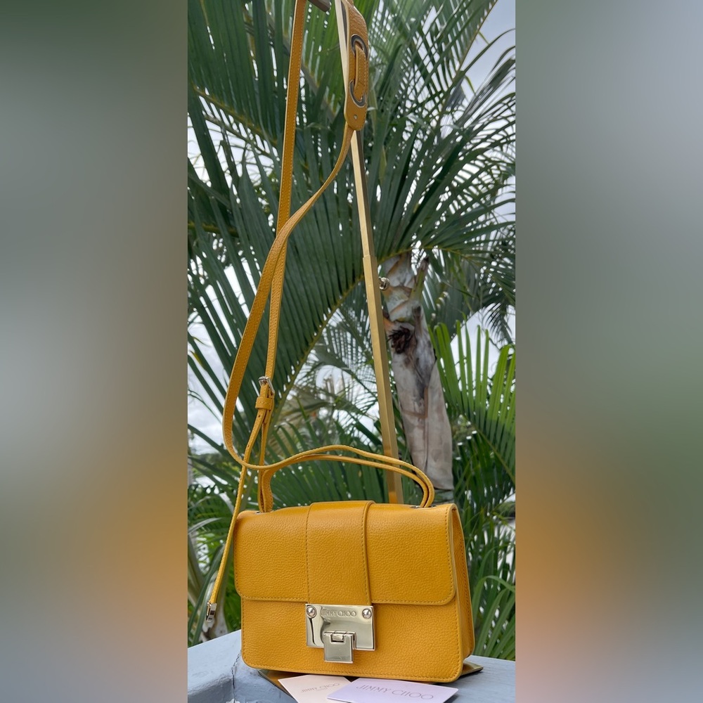Jimmy Choo EUC Leather Crossbody/Shoulder Bag W/Cert of Auth Mustard Yellow - Picture 3 of 16